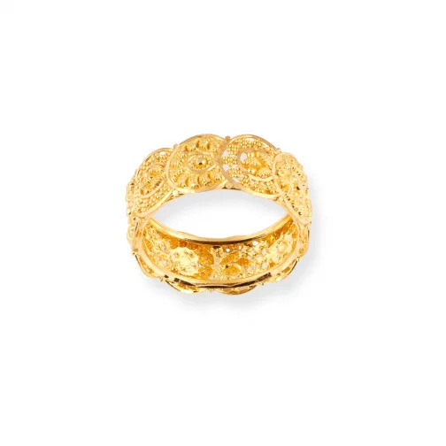 22ct Gold Brudhed Finish Filigree Band with a LR-8670 - Image 3