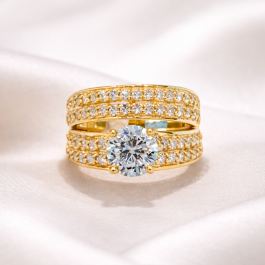 Elegant 7.4gm Ladies Gold & Diamond Ring – Timeless Sparkle Collection