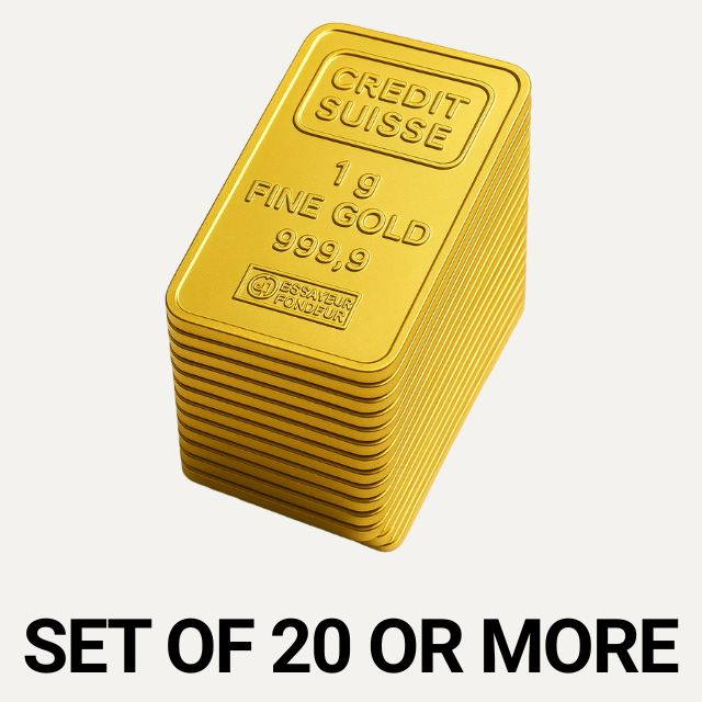 Credit Suisse 1 Gram 24 Carat Gold Bars – Bulk Purchase (20+ Bars) – Call for Best Quote