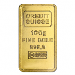 Credit Suisse 100 Gram 24 Carat Gold Bar