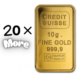 Credit Suisse 10 Gram 24 Carat Gold Bars – Bulk Purchase (20+ Bars) – Call for Quote