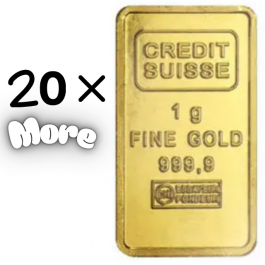 Credit Suisse 1 Gram 24 Carat Gold Bars – Bulk Purchase (20+ Bars) – Call for Best Quote