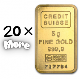 Credit Suisse 5 Gram 24 Carat Gold Bars – Bulk Purchase (20+ Bars) – Call for Quote