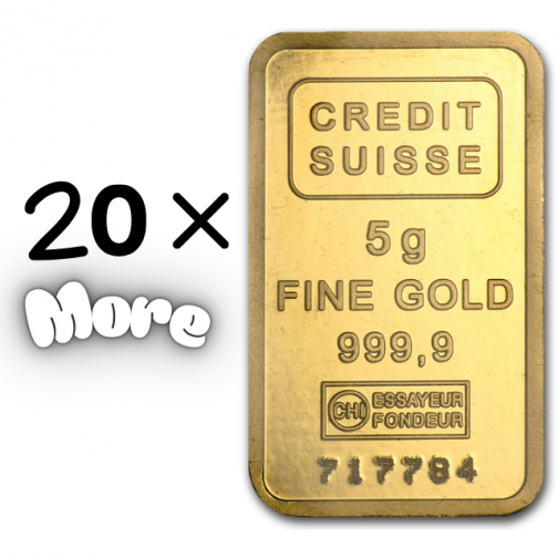 Credit Suisse 5 Gram 24 Carat Gold Bars – Bulk Purchase (20+ Bars) – Call for Quote