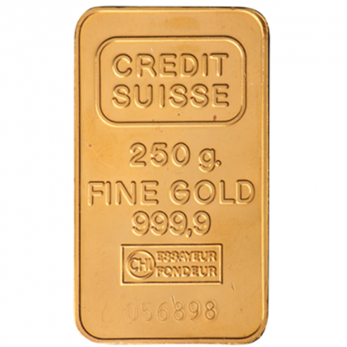 Credit Suisse 250 Gram 24 Carat Gold Bar