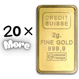Credit Suisse 2 Gram 24 Carat Gold Bars – Bulk Purchase (20+ Bars) – Call for Quote