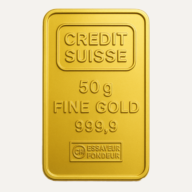 Credit Suisse 50 Gram 24 Carat Gold Bar