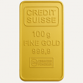 Credit Suisse 100 Gram 24 Carat Gold Bar