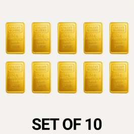 Credit Suisse 10 Gram 24 Carat Gold Bars – Set of 10 (Total 100 Grams)
