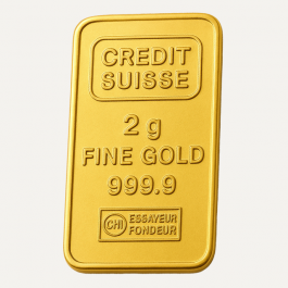 Credit Suisse 2 Gram 24 Carat Gold Bar – .9999 Fine Gold