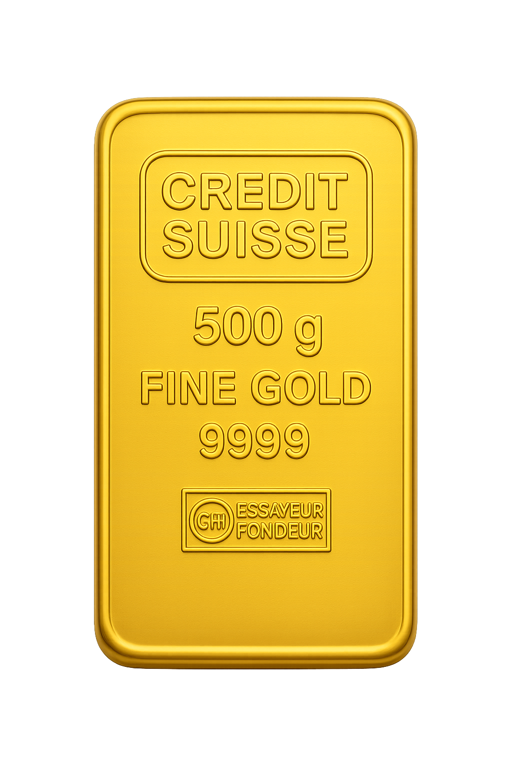 Credit Suisse 500 Gram 24 Carat Gold Bar – Available in Sets of 1, 5, 10, 20 & More