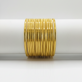 22 CT Gold Bangle Set 2 – Set of 6 Bangles with 2 Wide Bangles (Size 2.9)