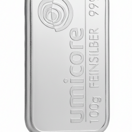 100g Fine Silver Bar (999 Purity) – Umicore Certified Bullion