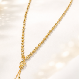 22 Carat Gold Beaded Chain Necklace – 11.3 Grams | Elegant Traditional Design
