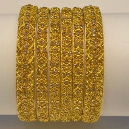 Royal 4-Piece Gold Bangle Set (2 Wide + 2 Slim) – 111.9G